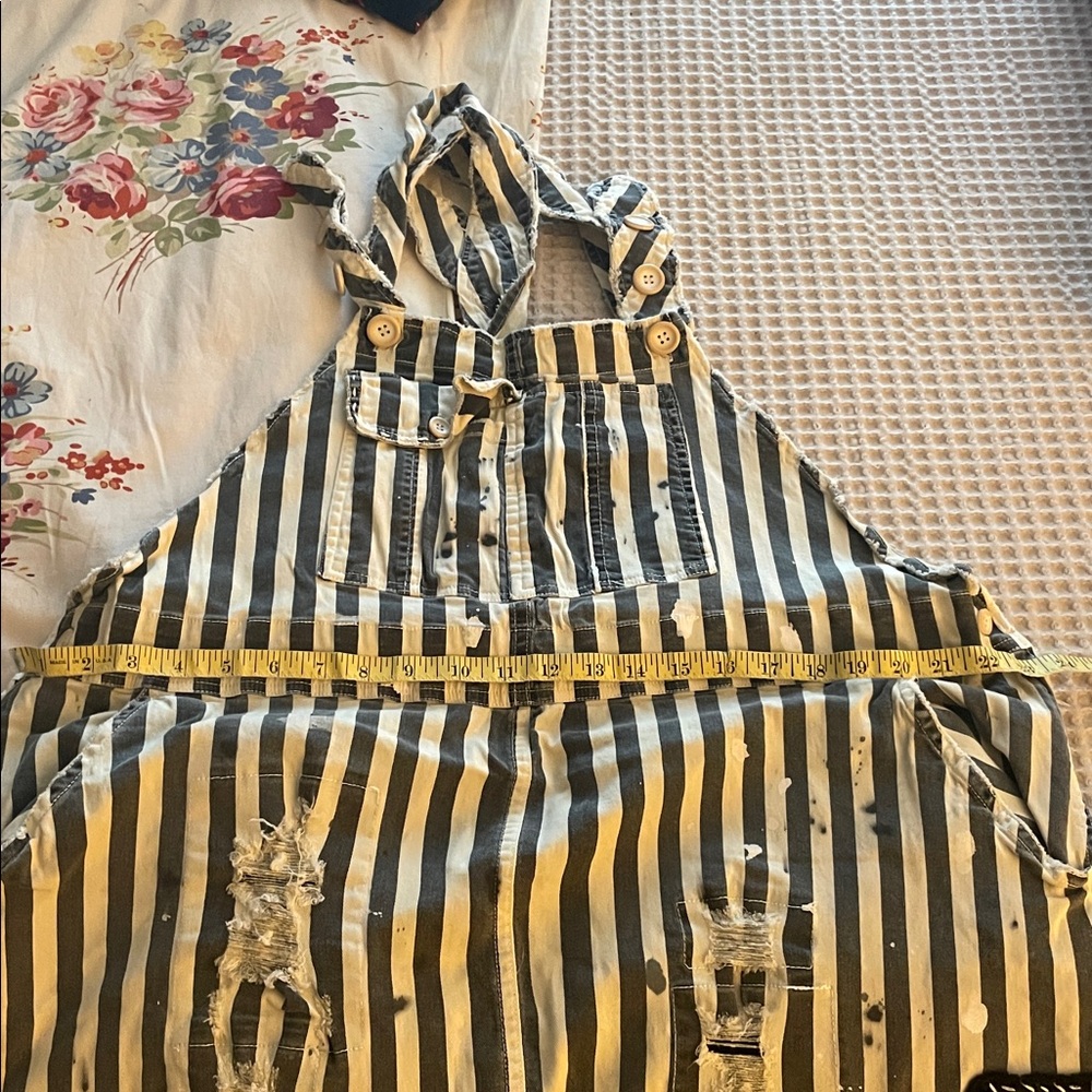 Striped Black and White Women's Jumpsuit - Picture 6 of 9